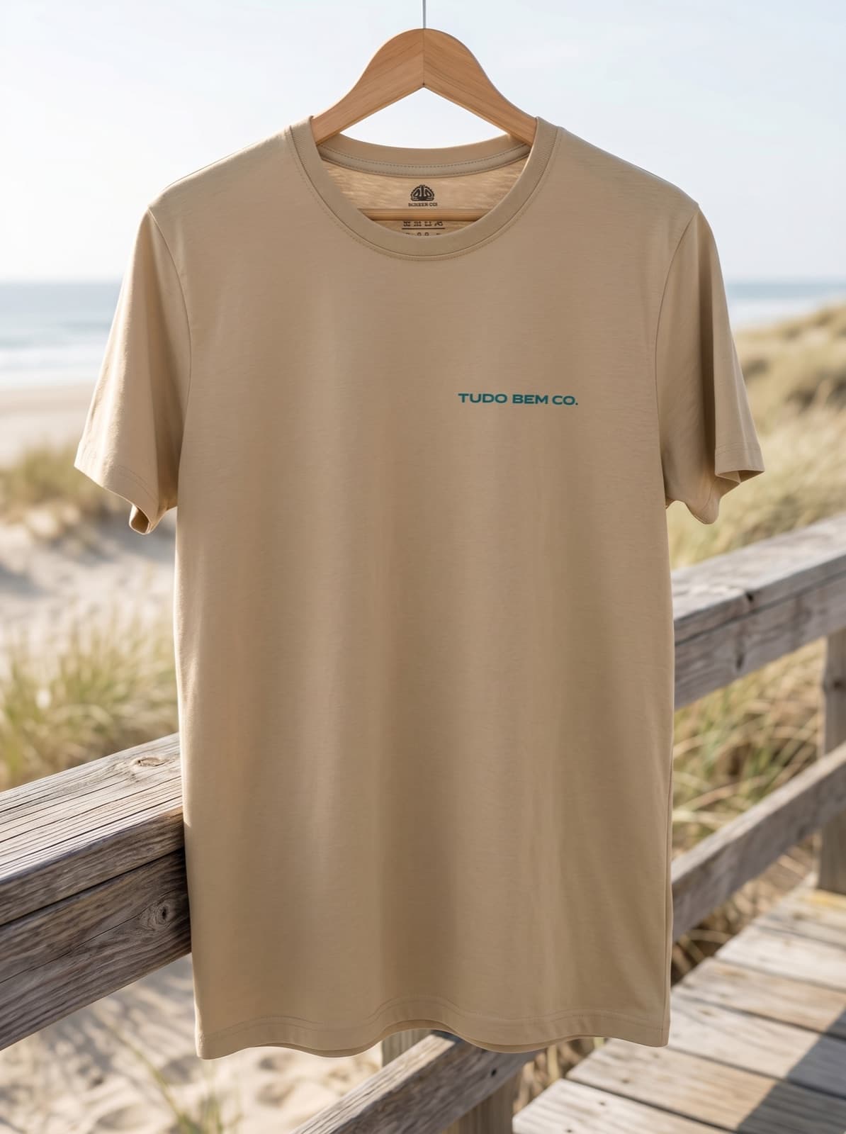 Tide Line Tee — Sand (back)
